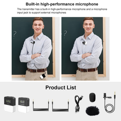 PULUZ Vlog Video Wireless Lavalier Microphone  with Transmitter and Receiver for DSLR Cameras and Video Cameras(Black) - Camera Microphone by PULUZ | Online Shopping South Africa | PMC Jewellery | Buy Now Pay Later Mobicred