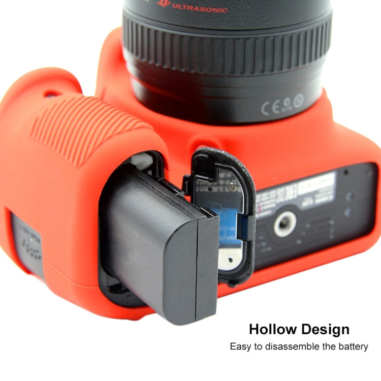 PULUZ Soft Silicone Protective Case for Canon EOS 80D(Red) - Protective Case by PULUZ | Online Shopping South Africa | PMC TechLife | Buy Now Pay Later Mobicred