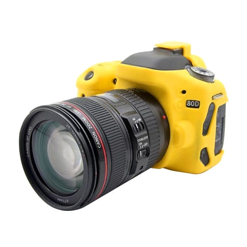 PULUZ Soft Silicone Protective Case for Canon EOS 80D(Yellow) - Protective Case by PULUZ | Online Shopping South Africa | PMC Jewellery | Buy Now Pay Later Mobicred