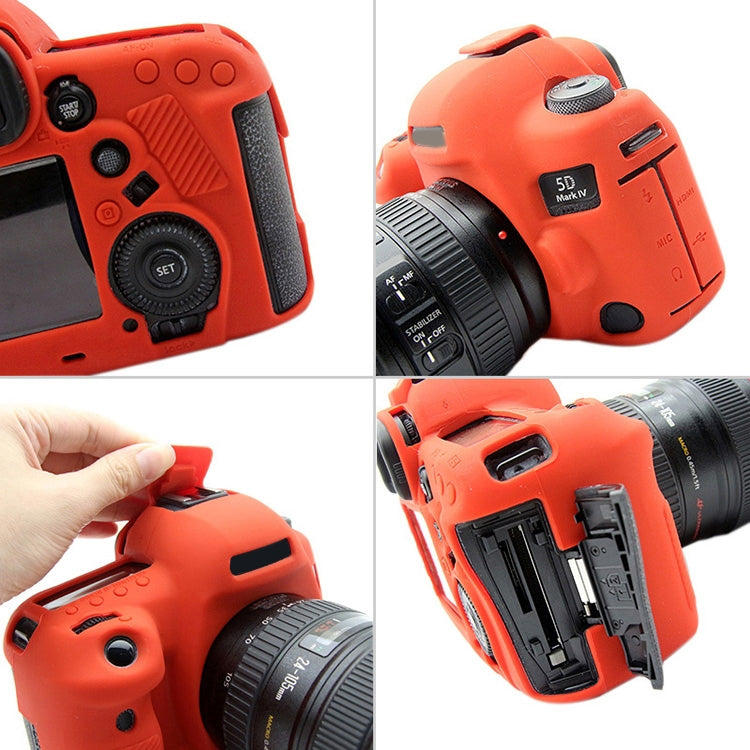 PULUZ Soft Silicone Protective Case for Canon EOS 5D Mark IV(Red) - Protective Case by PULUZ | Online Shopping South Africa | PMC TechLife | Buy Now Pay Later Mobicred