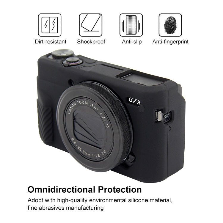 PULUZ Soft Silicone Protective Case for Canon EOS G7 X Mark II(Black) - Protective Case by PULUZ | Online Shopping South Africa | PMC TechLife | Buy Now Pay Later Mobicred