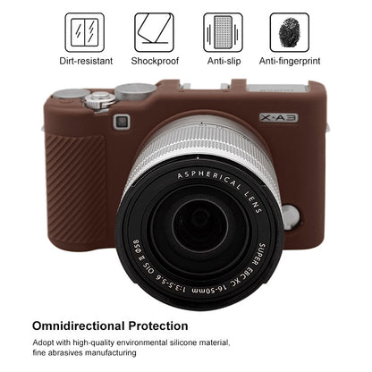 PULUZ Soft Silicone Protective Case for FUJIFILM X-A3 / X-A10(Coffee) - Protective Case by PULUZ | Online Shopping South Africa | PMC Jewellery | Buy Now Pay Later Mobicred