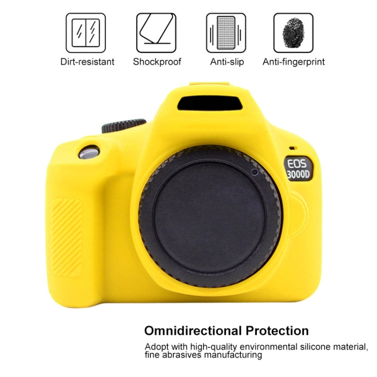 PULUZ Soft Silicone Protective Case for Canon EOS 3000D / 4000D(Yellow) - free shipping - PMC TechLife - Order now!
