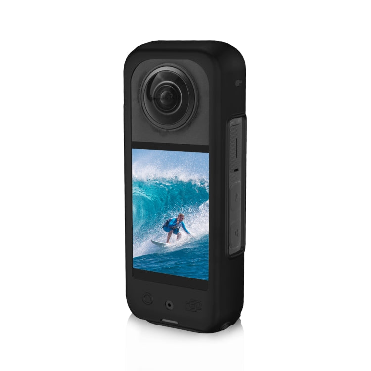 For Insta360 X3 PULUZ Silicone Case Protective Cover with Hand Strap (Black) - Case & Bags by PULUZ | Online Shopping South Africa | PMC Jewellery