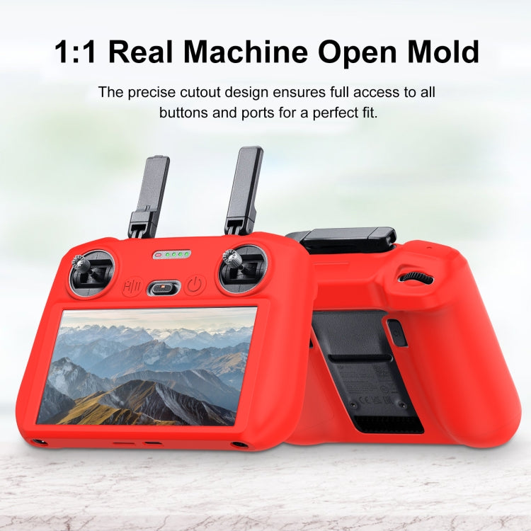 For DJI Mini 4 Pro / Air 3 Remote Control / DJI RC 2 with Screen PULUZ Silicone Protective Case (Red) - Others by PULUZ | Online Shopping South Africa | PMC Jewellery