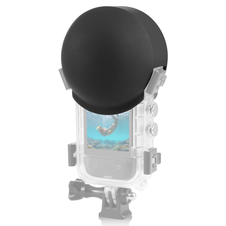 For Insta360 X3 / X4 / X5 PULUZ Invisible Dive Case Lens Guard Silicone Protective Cover (Black) - Len Accessories by PULUZ | Online Shopping South Africa | PMC TechLife | Buy Now Pay Later Mobicred
