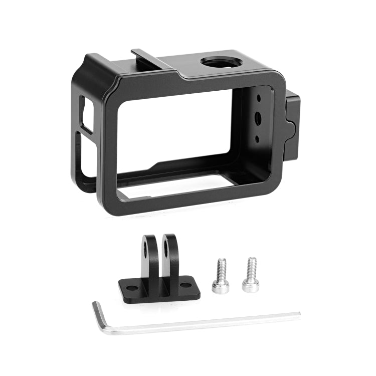 For DJI Osmo Action 4 / 3 PULUZ Metal Cage Expansion Adapter Frame with Cold Shoe (Black) -  by PULUZ | Online Shopping South Africa | PMC Jewellery | Buy Now Pay Later Mobicred