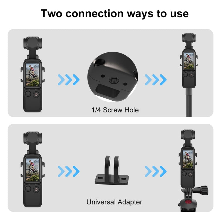 For DJI OSMO Pocket 3 PULUZ Metal Protection Frame Cage Adapter Bracket with Dual Cold Shoes (Black) - Mount & Holder by PULUZ | Online Shopping South Africa | PMC Jewellery | Buy Now Pay Later Mobicred