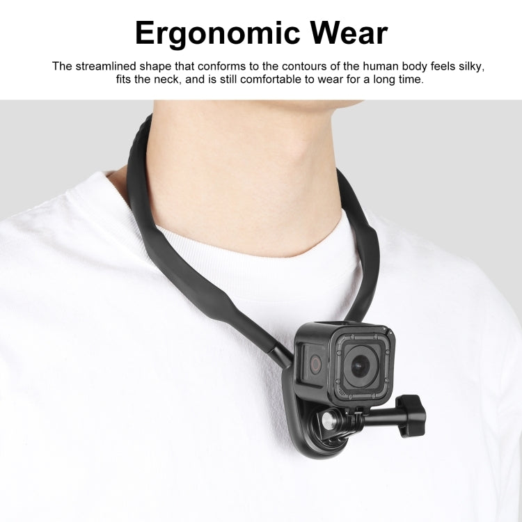 PULUZ Magnetic Collar Bracket POV View Mount with Phone Clamp for GoPro Action Cameras / Phones (Black) - Holder by PULUZ | Online Shopping South Africa | PMC Jewellery | Buy Now Pay Later Mobicred