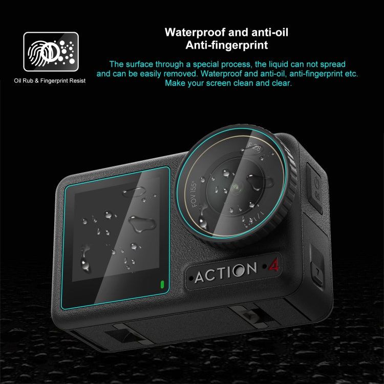 For DJI Osmo Action 4 PULUZ 3-in-1 Lens Front and Back Screen Tempered Glass Explosion-proof Film (Transparent) - free shipping - PMC TechLife - Order now!