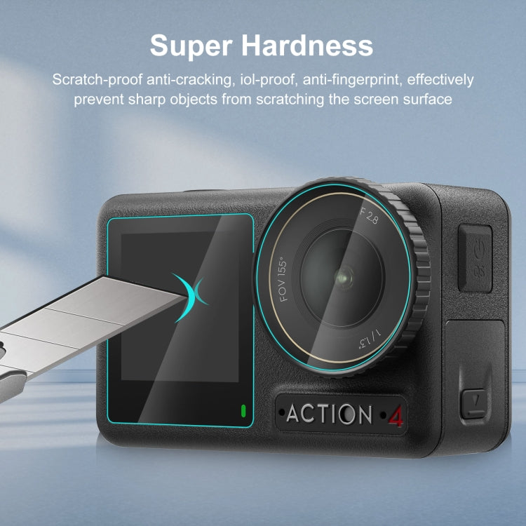 For DJI Osmo Action 4 PULUZ 3-in-1 Lens Front and Back Screen Tempered Glass Explosion-proof Film (Transparent) - free shipping - PMC TechLife - Order now!