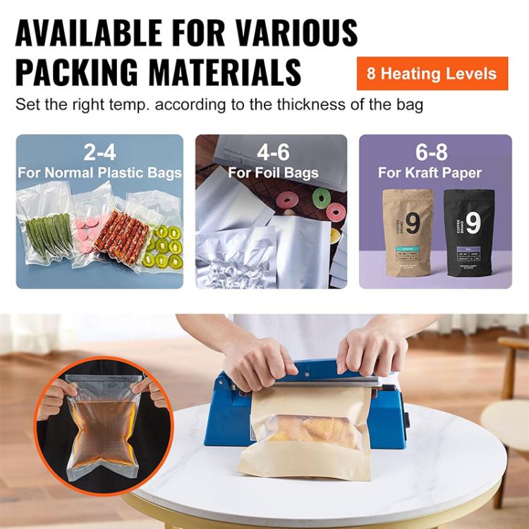 FS-300 300mm Heat Sealing Hand Impulse Poly Sealer Closer Machine (US Plug) - Preservation Supplies by PMc TechLife | Online Shopping South Africa | PMc TechLife | Buy Now Pay Later Mobicred