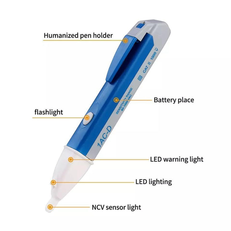 Pen Non-contact AC Voltage Alert Detector 90V-1000V (Blue) - Voltage Detector by PMC TechLife | Online Shopping South Africa | PMC TechLife | Buy Now Pay Later Mobicred