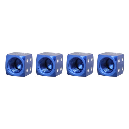 Universal 8mm Dice Style Aluminium Alloy Car Tire Valve Caps, Pack of 4(Blue) - Tire Valve Caps by PMC Jewellery | Online Shopping South Africa | PMC Jewellery