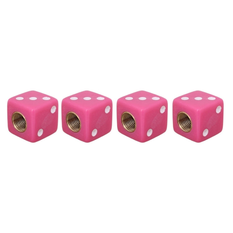 Universal 8mm Dice Style Plastic Car Tire Valve Caps, Pack of 4(Magenta) - Tire Valve Caps by PMC Jewellery | Online Shopping South Africa | PMC Jewellery