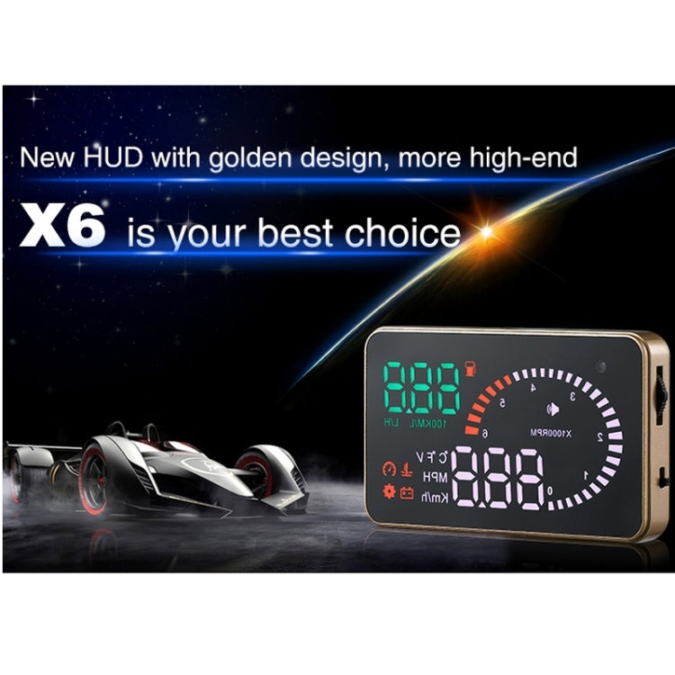 X6 3.5 inch Car OBDII / EUOBD HUD Vehicle-mounted Head Up Display Security System, Support Speed & Water Temperature & Speed Alarm & Fuel Consumption & Battery Voltage, etc. - Head Up Display System by PMC Jewellery | Online Shopping South Africa | PMC Jewellery | Buy Now Pay Later Mobicred