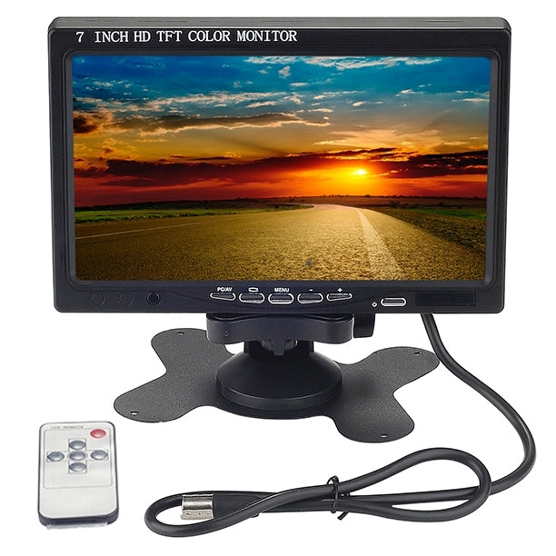 Universal 7.0 inch Car Monitor / Surveillance Cameras Monitor with Adjustable Angle Holder & Remote Controller, Support HDMI / VGA - Car Monitor by PMC Jewellery | Online Shopping South Africa | PMC Jewellery | Buy Now Pay Later Mobicred