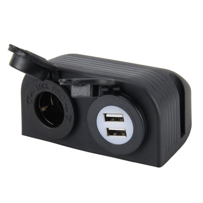 5V 2.1A Dual-USB Ports w/20A Car Cigarette Lighter Socket Car Charger(Black) - Cigar Socket by PMC Jewellery | Online Shopping South Africa | PMC Jewellery | Buy Now Pay Later Mobicred