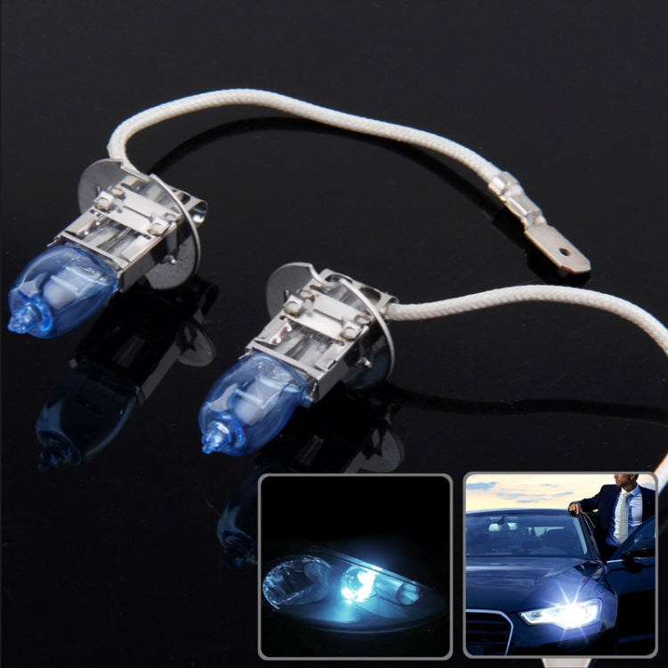 HOD H3 Halogen Bulb, Super White Car Headlight Bulb, 12 V / 100W, 6000K 2400 LM (Pair) - Halogen Lights by PMC TechLife | Online Shopping South Africa | PMC TechLife | Buy Now Pay Later Mobicred