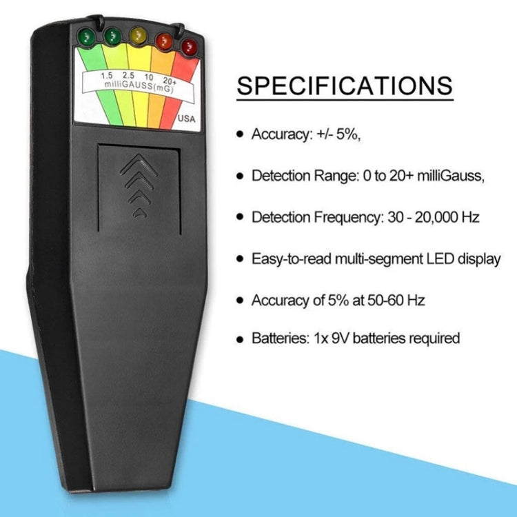 5-LED Electromagnetic Radiation Detector EMF Meter Tester - Radiation Detector by PMC TechLife | Online Shopping South Africa | PMC TechLife