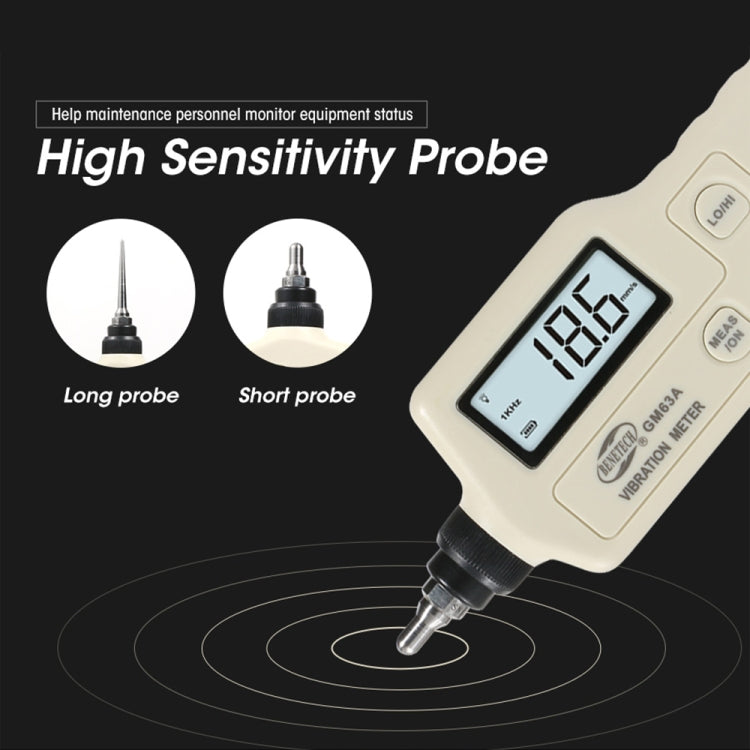 BENETECH GM63A Vibration Meter Digital Tester Vibrometer Analyzer Acceleration Velocity(White) - free shipping - PMC TechLife - Order now!
