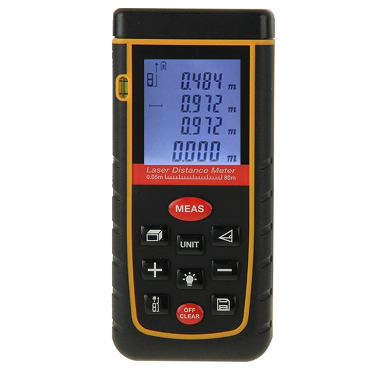 RZ-A80 1.9 inch LCD 80m Hand-held Laser Distance Meter with Level Bubble - Laser Rangefinder by PMC Jewellery | Online Shopping South Africa | PMC Jewellery | Buy Now Pay Later Mobicred