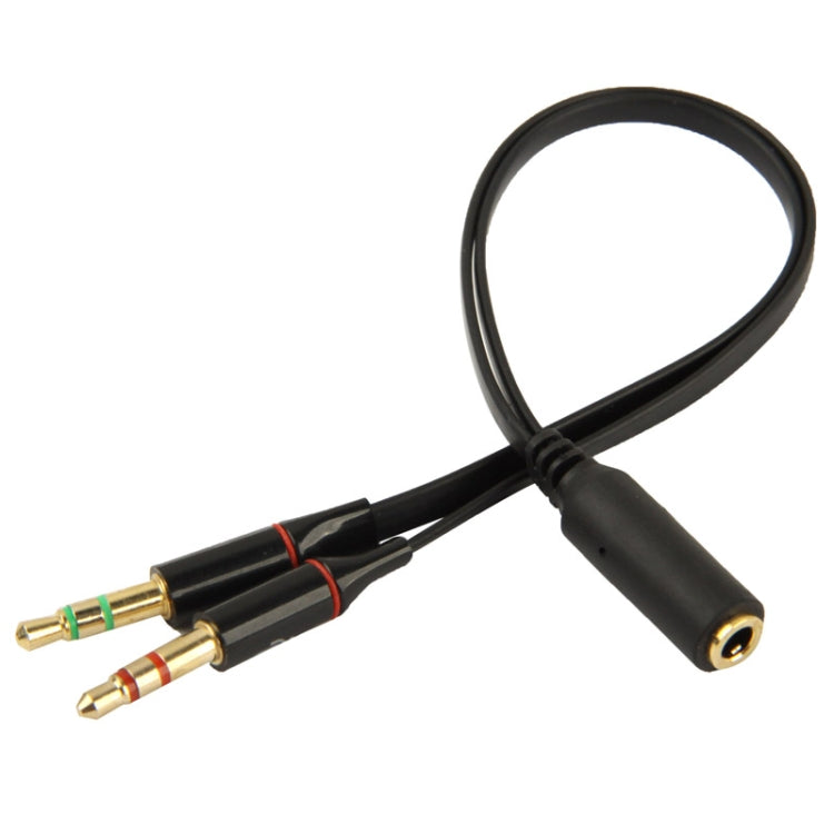 3.5mm female to 3.5mm Male Microphone Jack + 3.5mm Male Earphone Jack Adapter Cable(Black) - Audio Adapter by PMC Jewellery | Online Shopping South Africa | PMC Jewellery