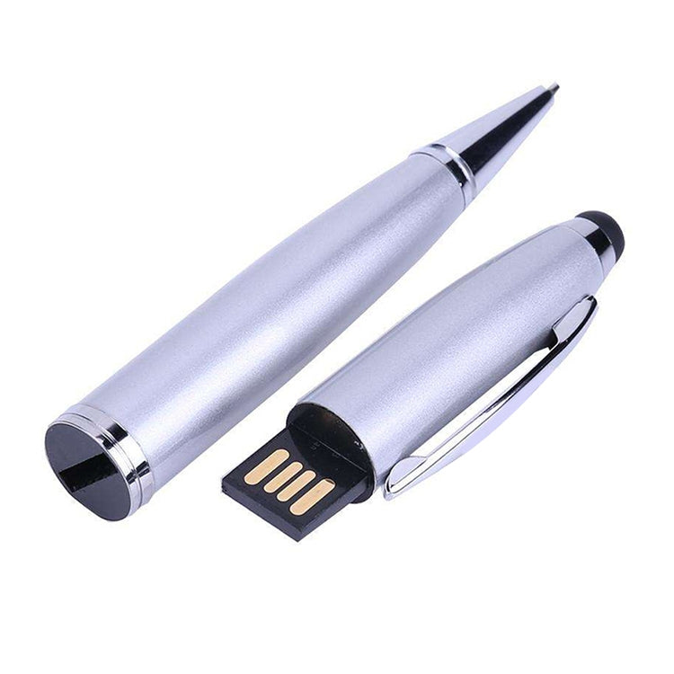 2 in 1 Pen Style USB Flash Disk, Silver (32GB)(Silver) - USB Flash Drives by PMC TechLife | Online Shopping South Africa | PMC TechLife | Buy Now Pay Later Mobicred