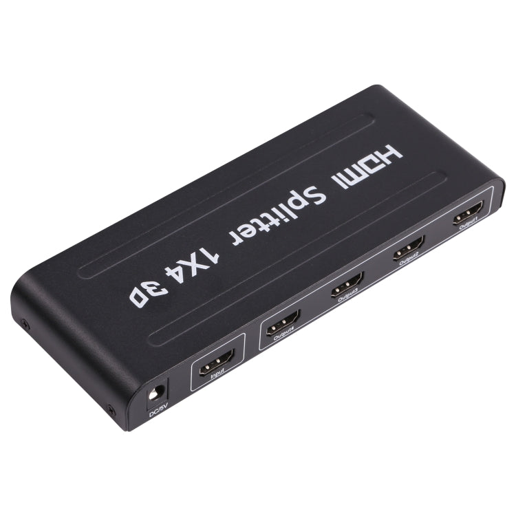 1080P 1x4 HDMI Splitter, 1.4 Version, EU Plug(Black) - Splitter by PMC Jewellery | Online Shopping South Africa | PMC Jewellery | Buy Now Pay Later Mobicred