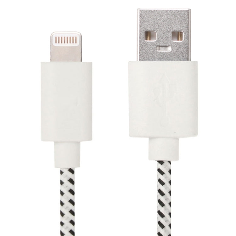 1m Nylon Netting Style USB 8 Pin Data Transfer Charging Cable for iPhone, iPad(White) - Normal Style Cable by PMC Jewellery | Online Shopping South Africa | PMC Jewellery | Buy Now Pay Later Mobicred