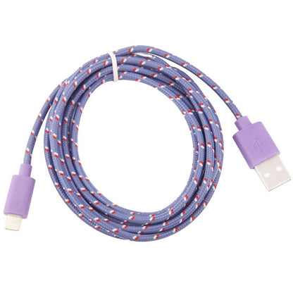 1m Nylon Netting Style USB 8 Pin Data Transfer Charging Cable for iPhone, iPad(Purple) - Normal Style Cable by PMC Jewellery | Online Shopping South Africa | PMC Jewellery | Buy Now Pay Later Mobicred