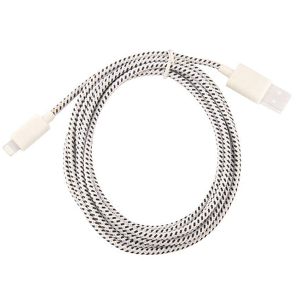 3m Nylon Netting Style USB Data Transfer Charging Cable for iPhone, iPad(White) - Normal Style Cable by PMC Jewellery | Online Shopping South Africa | PMC Jewellery | Buy Now Pay Later Mobicred