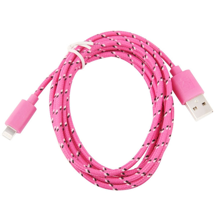 2m Nylon Netting USB Data Transfer Charging Cable For iPhone, iPad(Magenta) - Normal Style Cable by PMC Jewellery | Online Shopping South Africa | PMC Jewellery | Buy Now Pay Later Mobicred