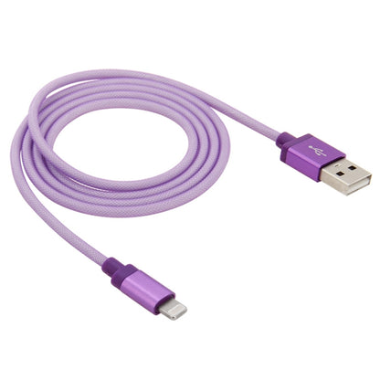 Net Style Metal Head 8 Pin to USB Data / Charger Cable, Cable Length: 1m(Purple) - Normal Style Cable by PMC Jewellery | Online Shopping South Africa | PMC Jewellery | Buy Now Pay Later Mobicred