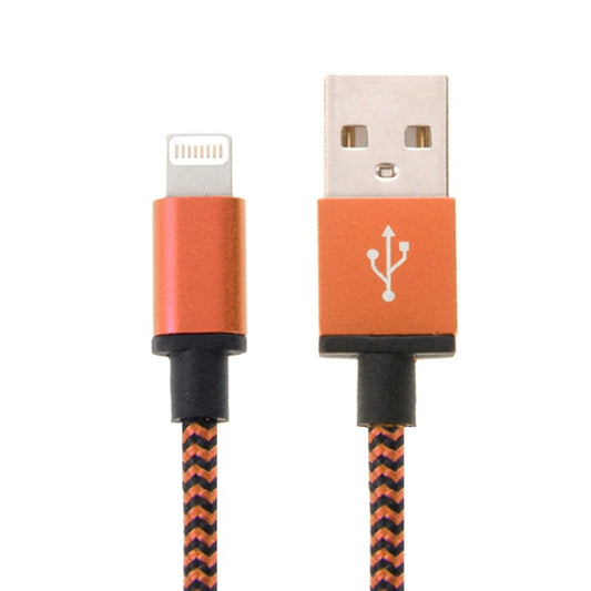 2m Woven Style 8 Pin to USB Sync Data / Charging Cable(Orange) - Normal Style Cable by PMC Jewellery | Online Shopping South Africa | PMC Jewellery | Buy Now Pay Later Mobicred