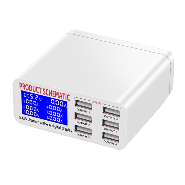 WLX-899 30W USB Charger 5V 6A Output 3.5A Max High Speed 6-Ports USB Charger with Digital Display & 1.5m Cable - Multifunction Charger by PMC Jewellery | Online Shopping South Africa | PMC Jewellery | Buy Now Pay Later Mobicred