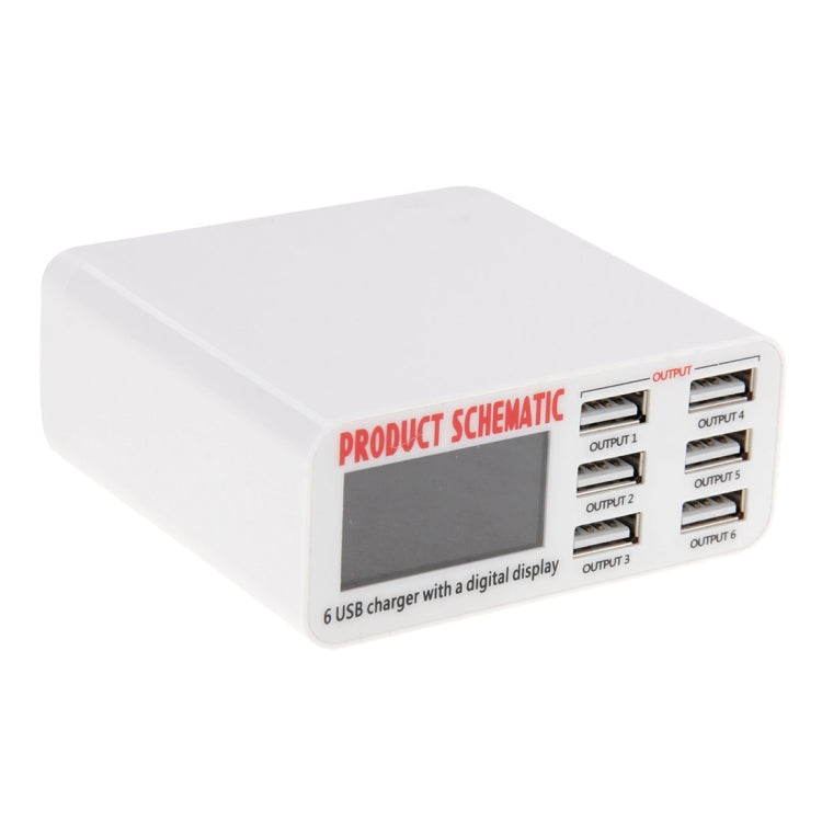 WLX-899 30W USB Charger 5V 6A Output 3.5A Max High Speed 6-Ports USB Charger with Digital Display & 1.5m Cable - Multifunction Charger by PMC Jewellery | Online Shopping South Africa | PMC Jewellery | Buy Now Pay Later Mobicred