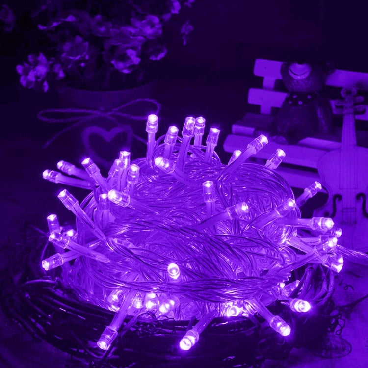 Waterproof  String Light, Length: 10m, 100 LED, Flashing / Fading / Chasing Effect, with Controller, AC 220V, EU Plug(Purple Light) - Holiday Lights by PMC Jewellery | Online Shopping South Africa | PMC Jewellery | Buy Now Pay Later Mobicred