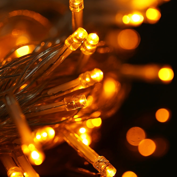 Waterproof  String Light, Length: 10m, 100 LED, Flashing / Fading / Chasing Effect, with Controller, AC 220V, EU Plug(Yellow Light) - Holiday Lights by PMC Jewellery | Online Shopping South Africa | PMC Jewellery | Buy Now Pay Later Mobicred