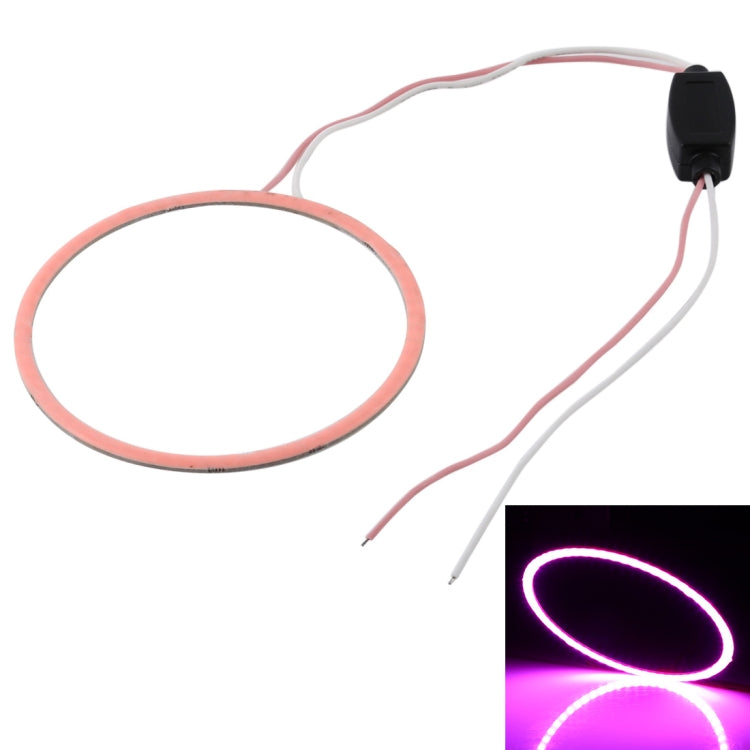 90mm 5W 180LM Angel Eyes Circles Car Headlight COB LED Lights for Vehicles, DC 12-24V(Pink Light) - Eagle Eye Lamps by PMC Jewellery | Online Shopping South Africa | PMC Jewellery | Buy Now Pay Later Mobicred