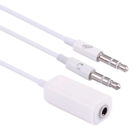 3.5mm Female to 3.5mm Male Microphone Jack + 3.5mm Male Earphone Jack Adapter Cable for Apple Computer, Length: 78cm(White) - Cable & Adapter by PMC Jewellery | Online Shopping South Africa | PMC Jewellery | Buy Now Pay Later Mobicred