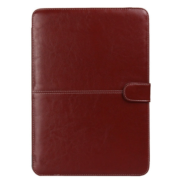 Notebook Leather Case with Snap Fastener for 13.3 inch MacBook Pro Retina(Brown) - MacBook Pro Cases by PMC TechLife | Online Shopping South Africa | PMC TechLife
