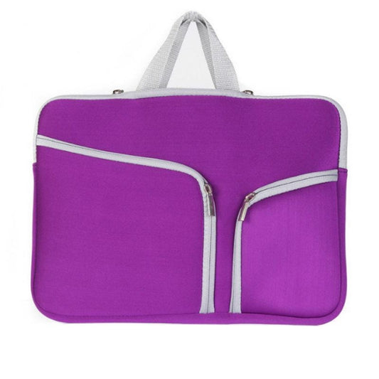 Double Pocket Zip Handbag Laptop Bag for Macbook Pro 15 inch(Purple) - Protective Bags by PMC Jewellery | Online Shopping South Africa | PMC Jewellery | Buy Now Pay Later Mobicred