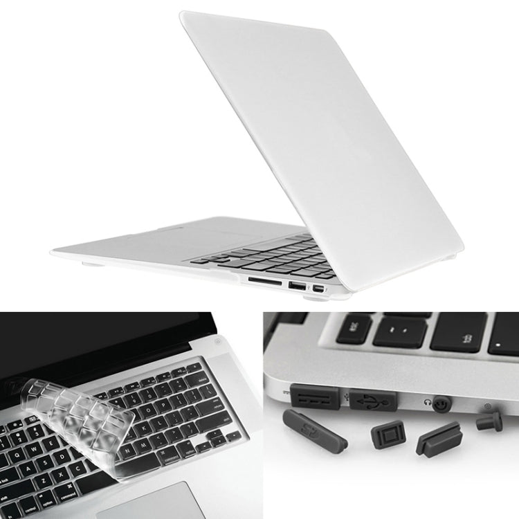 ENKAY for Macbook Air 11.6 inch (US Version) / A1370 / A1465 Hat-Prince 3 in 1 Frosted Hard Shell Plastic Protective Case with Keyboard Guard & Port Dust Plug(White) - MacBook Air Cases by ENKAY | Online Shopping South Africa | PMC Jewellery | Buy Now Pay Later Mobicred