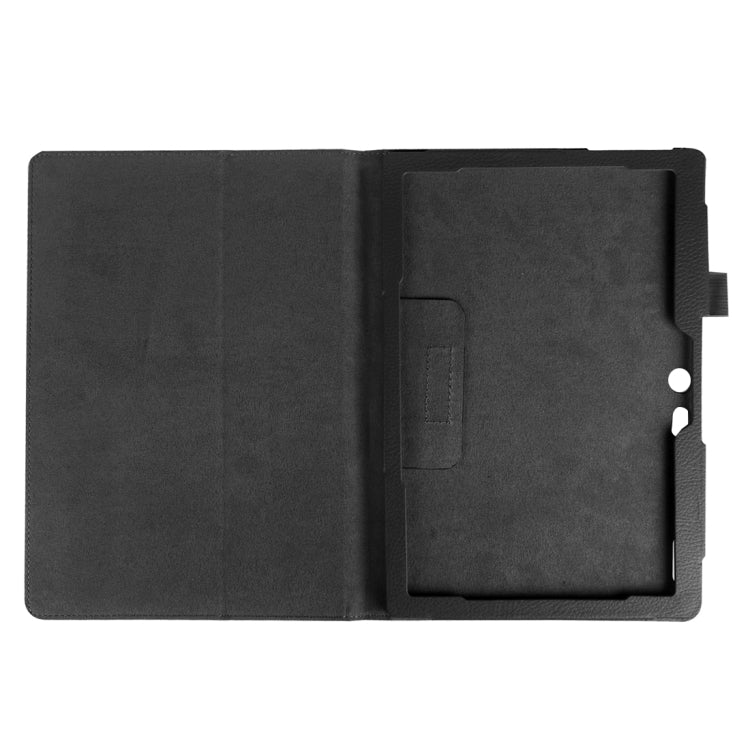 Litchi Texture Horizontal Flip Solid Color Leather Case with Holder for Lenovo TAB 2 A10-30 X30F & TAB 2 A10-70F, 10.1 inch(Black) - Lenovo by PMC Jewellery | Online Shopping South Africa | PMC Jewellery | Buy Now Pay Later Mobicred