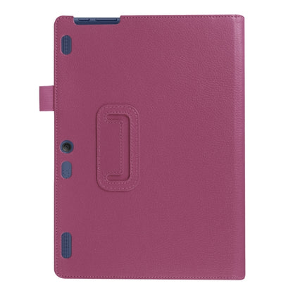 Litchi Texture Horizontal Flip Solid Color Leather Case with Holder for Lenovo TAB 2 A10-30 X30F & TAB 2 A10-70F, 10.1 inch(Purple) - Lenovo by PMC Jewellery | Online Shopping South Africa | PMC Jewellery