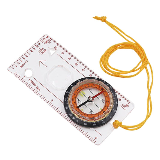 2 in 1 Compass with Map Measuring Ruler Lanyard Emergency Survival Tool(Transparent) - Hiking Meter by PMC Jewellery | Online Shopping South Africa | PMC Jewellery | Buy Now Pay Later Mobicred