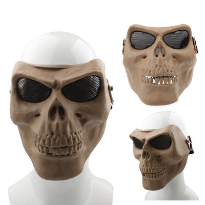 High Intensity Terrifying Evil Facepiece Skeleton Anti BB Bomb Face Mask with Elastic Bands(Brown) - Halloween Masks by PMC Jewellery | Online Shopping South Africa | PMC Jewellery | Buy Now Pay Later Mobicred