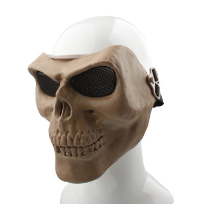 High Intensity Terrifying Evil Facepiece Skeleton Anti BB Bomb Face Mask with Elastic Bands(Brown) - Halloween Masks by PMC Jewellery | Online Shopping South Africa | PMC Jewellery | Buy Now Pay Later Mobicred