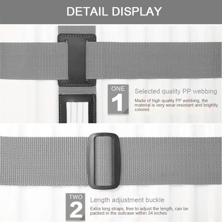 Luggage Strap Cross Belt Adjustable Packing Band Belt Strap with Password Lock for Luggage Travel Suitcase(Grey) - Tapes & Ropes by PMC Jewellery | Online Shopping South Africa | PMC Jewellery | Buy Now Pay Later Mobicred